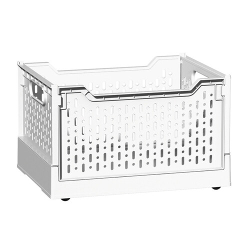 Foldable Stackable Plastic Baskets with Handles and Wheels 1