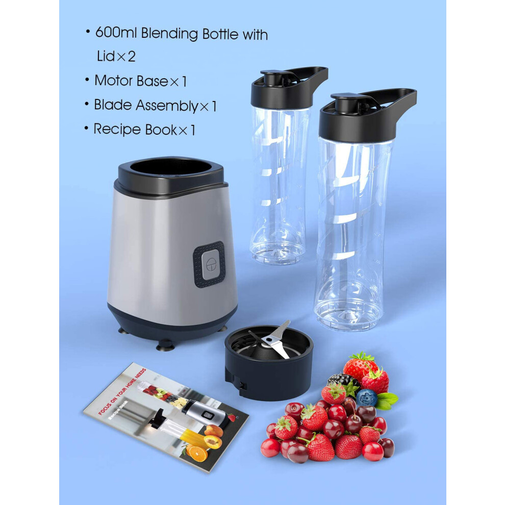 400W Portable Mini Blender with 2 Tritan Travel Bottles-image-OPC-PKXRBGR-NEW