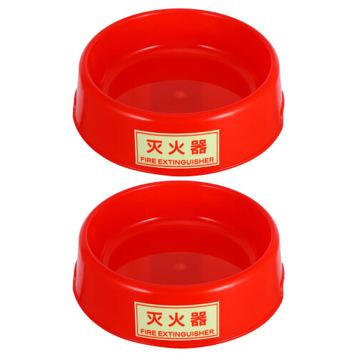 2Pcs Fire Extinguisher Floor Stand Fluorescent Plastic Holder