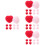 96 Pcs Colored Wool Felt Hearts Decorations And Photo Props 8