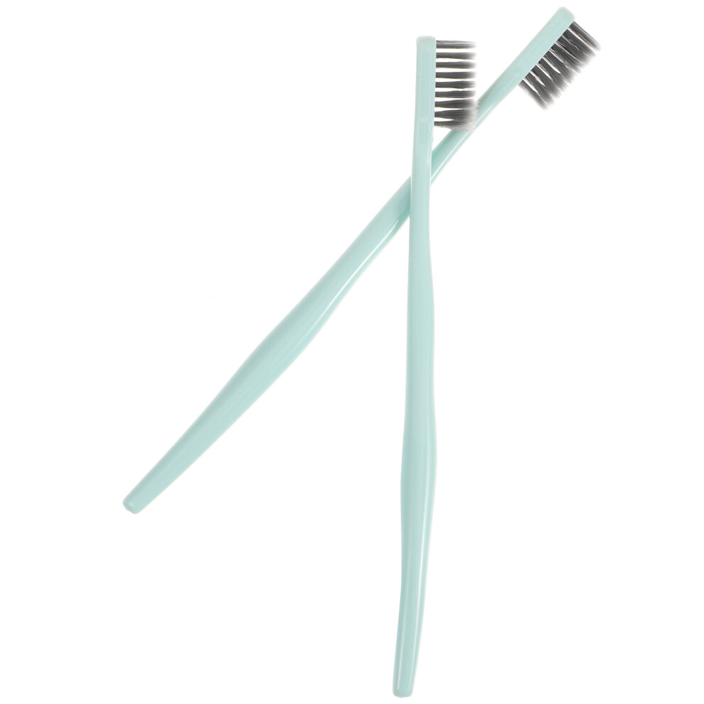 2Pcs Pure Color Charcoal Bristled Toothbrushes Green-image-OPC-PKXRFXD-NEW