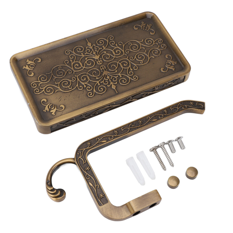 (Antique Carving) Wall Mounted Paper Rack Aluminum Phone Holder Bathroom Kitchen-image-OPC-PKXRGXN-NEW