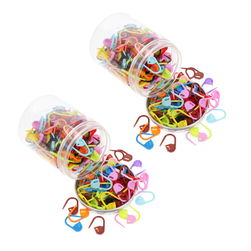 6 Boxes Plastic Crochet Markers Knitting Stitch Markers Sewing Tools