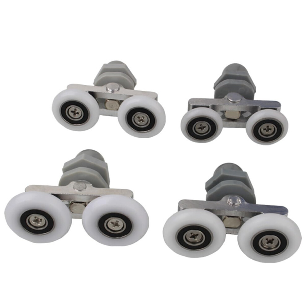 Shower Door Rollers 25Mm Dia, 4Pcs Bearing, Swinging Double Sliding Glass Pulley Bearings Shower Cabin Hardware 27Mm Dia 9016109287557