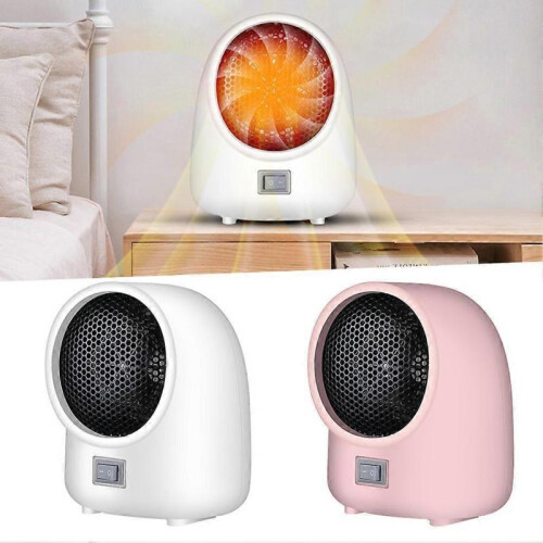 (EU plug,White)Mini Desktop Space Heaters Portable Double Safety Energy Saving Household Supply 1
