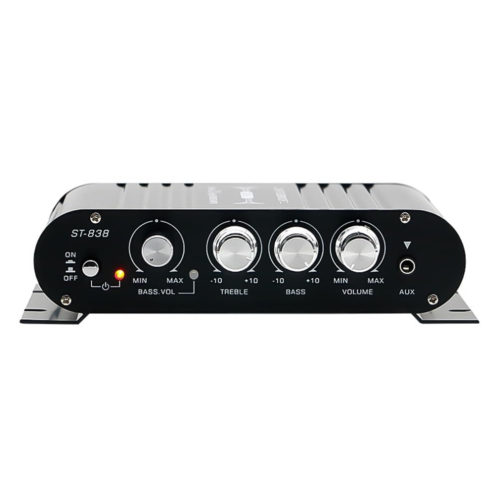 838 Hifi 2.1 Channel Power Amplifier | 80W X 2 Output, Subwoofer Output, Home Audio Amplifier, Black 9393856192892