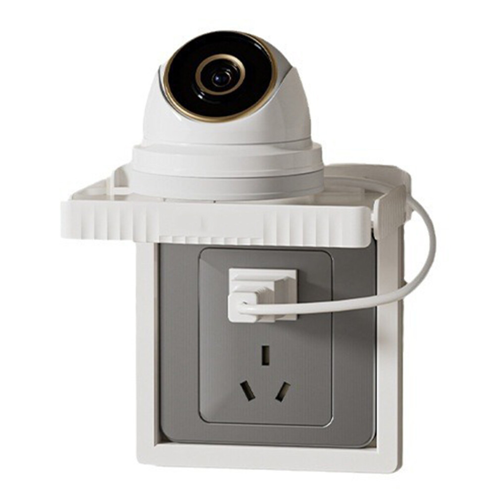 (Black) Wall Outlet Shelf Plastic Strong Load Bearing White 609610690115