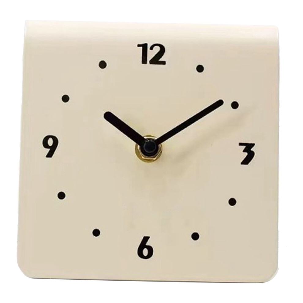 (Black) Modern Metal Desktop Clock Quiet Cream White-image-OPC-PKXRSW7-NEW
