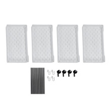 (Black) Widened 4 Tier Rolling Cart PP Stainless Steel Wheels White