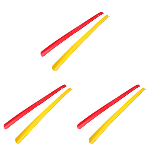 6 Pcs 59Cm Plastic Handle Shoehorn Thicken Shoe Lifter Random Color 1