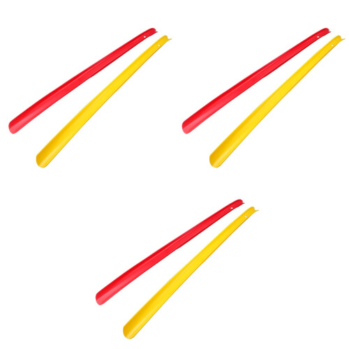 6 Pcs 59Cm Plastic Handle Shoehorn Thicken Shoe Lifter Random Color 2