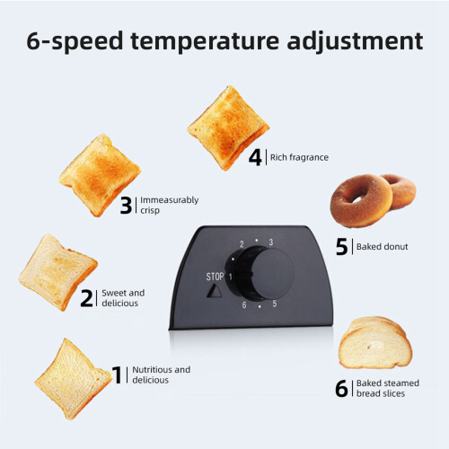 2-Slice Stainless Steel Smart Toaster 6 Temperature Settings 1
