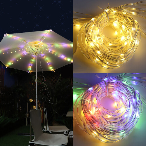 LED Parasol Lights Leather String Holiday Tent Colorful Lights