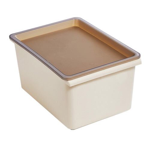 Stackable Plastic Storage Bin with Lid for Pantry Bedroom Bathroom