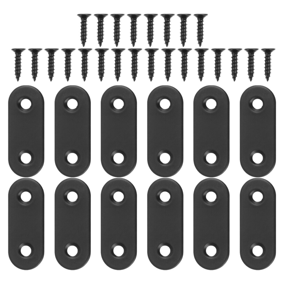 24 Pcs Flat Metal Corner Brackets For Shelves Mending 033394907433