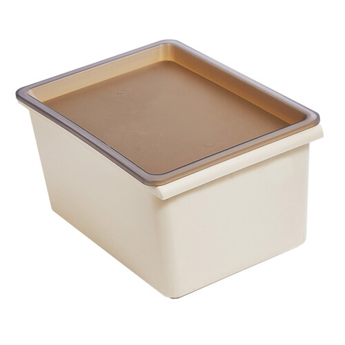 Stackable Plastic Storage Bin with Lid for Pantry Bedroom Bathroom 1
