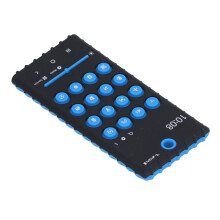 Baby Bright Farbiges Mobiltelefon Silikon Beißring Schwarz & Blau Weiches Kau Spielzeug
