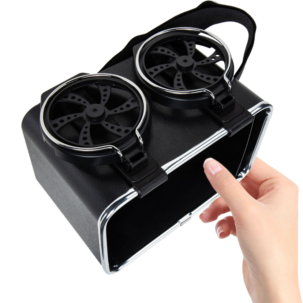 2Pcs Car Storage Box Center Console Organizer With Cup Holder-image-OPC-PKXS862-NEW