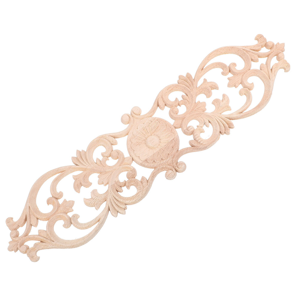 3Pcs Unpainted Wood Carved Appliques For Diy Decorative Trim 033394911041