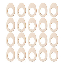 40 Pcs Egg Shape Wood Napkin Rings Party Towel Holders