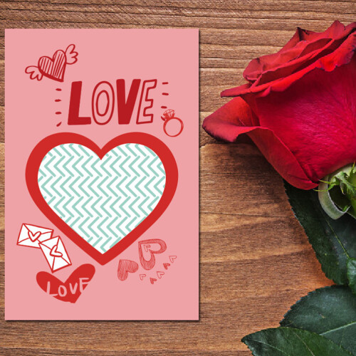 8 valentinstagskarten mit , gruß- und notizzettel 1