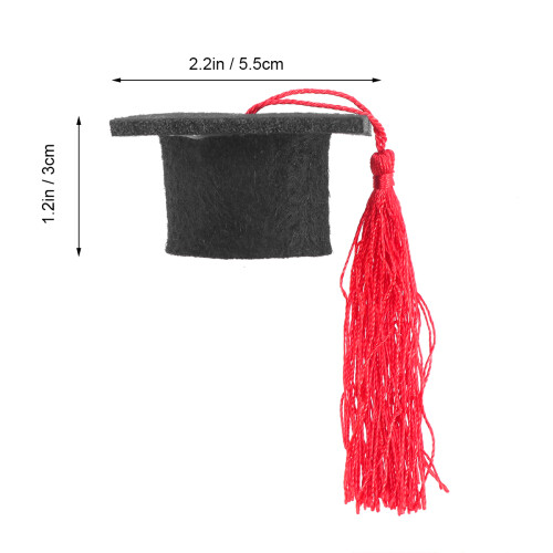 mini gradhut mit quasten und flaschendeckel rot 1