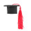 mini gradhut mit quasten und flaschendeckel rot 1