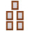 5Pcs Solid Wood Picture Frame For Home Office Light Brown 5In 9