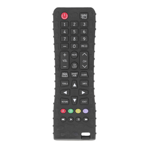 Baby Silicone Teether in Remote Control Style with Various Buttons Black 1