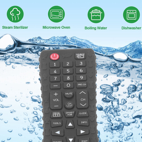 Baby Silicone Teether in Remote Control Style with Various Buttons Black 2