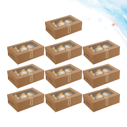 10 kraftpapier cupcake-boxen, 6 hohlräume, für 2