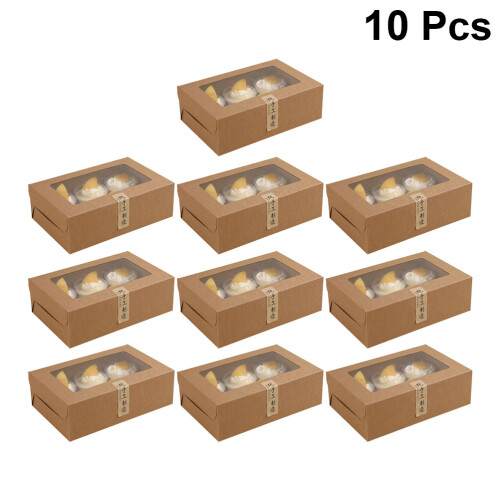 10 kraftpapier cupcake-boxen, 6 hohlräume, für 1