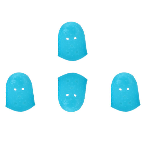 4Pièces Couvre-Doigts Guitare Silicone Résistant Bleu Pour Débutants 2