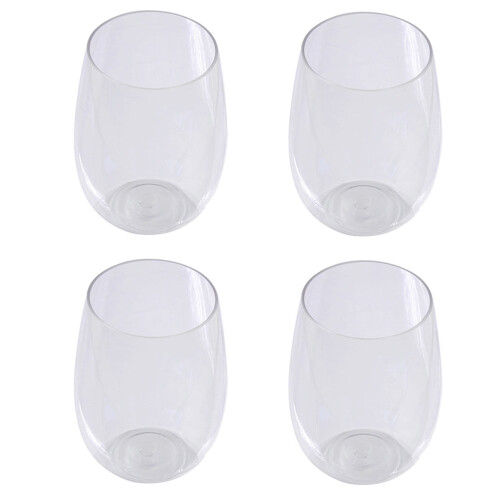 4 stk. kunststoff-weingläser, transparent, für party 2
