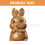 Retro Light Brown Wooden Rabbit Charm DIY Keyring Hanging Decor 9
