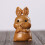 Retro Light Brown Wooden Rabbit Charm DIY Keyring Hanging Decor 8