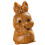Retro Light Brown Wooden Rabbit Charm DIY Keyring Hanging Decor 4