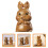 Retro Light Brown Wooden Rabbit Charm DIY Keyring Hanging Decor 3