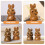 Retro Light Brown Wooden Rabbit Charm DIY Keyring Hanging Decor 11