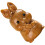 Retro Light Brown Wooden Rabbit Charm DIY Keyring Hanging Decor 1