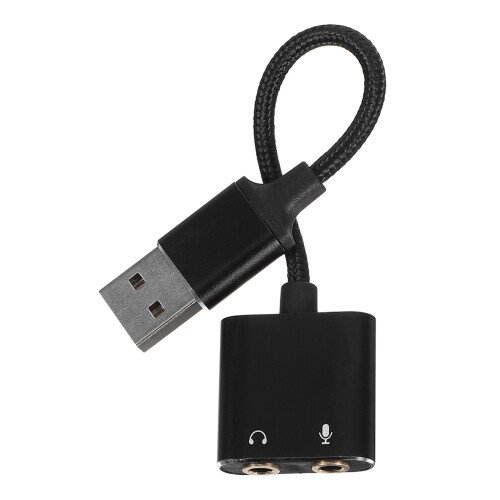 5Pcs External USB Sound Card Adapter With Headphone And Mic Splitter 1