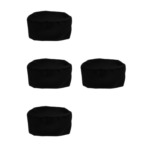 4St Professionele Skull Cap Catering Hoed Mesh Ademend Zwart 2