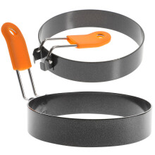 2Stk Edelstahl Eierringe Rund Hitzebeständig Küchenutensil