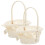 4Pcs Hand Woven Flower Basket with Handle Beige Wicker Storage Basket 1