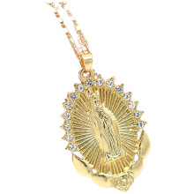4Stk Trendige Damen Anhänger Halskette Golden Mary Schmuck