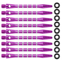 20 stücke gewinde dart schäfte aluminium mit ringen lila