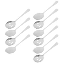 2 Sets Stainless Steel Perforated Serving Spoons For Buffets Parties