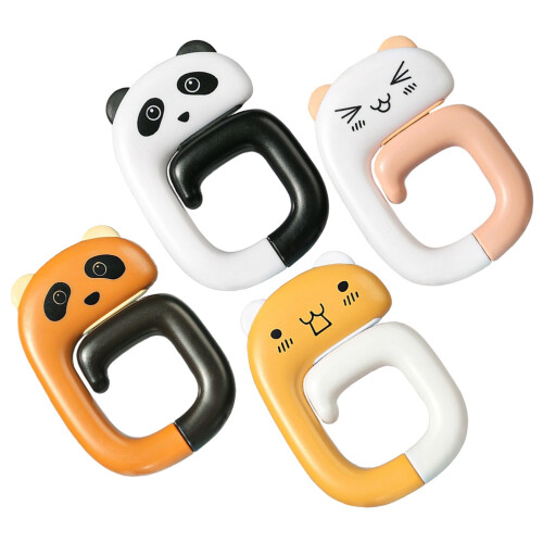 4Pcs Bendable Foldable Panda Hook Keychain Bag Holder For Home Office
