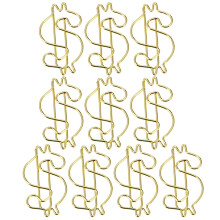 20 Pcs Alloy Paper Clips Golden Office Supplies