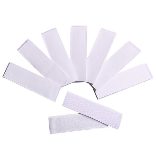 5Pcs Reusable White Hook Loop Tape Self Adhesive for Wall Mounting